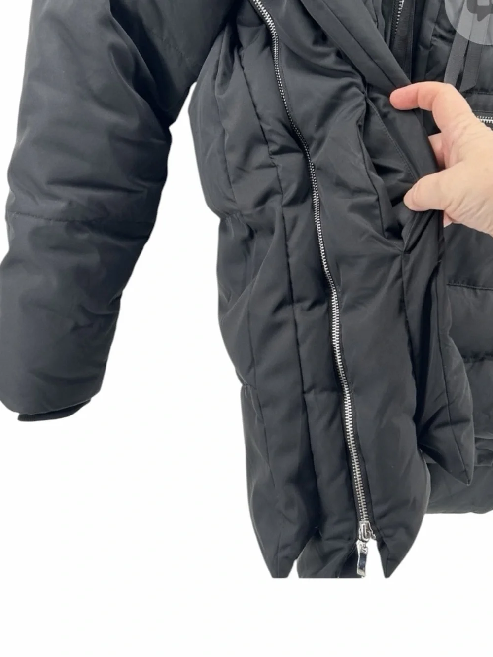 Orolay Hooded Down Jacket With Pockets Sherpa Lined Side Zip Size L